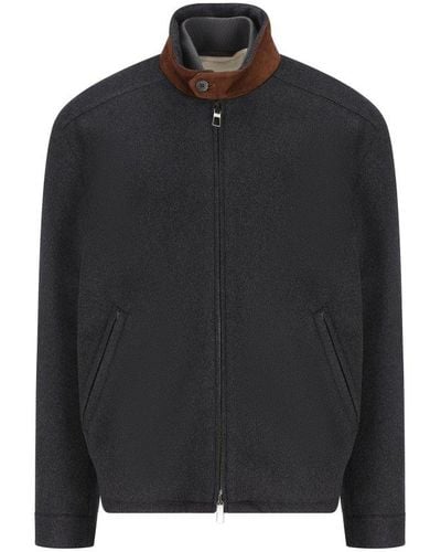 Loro Piana Long Sleeved Zipped Jacket - Black