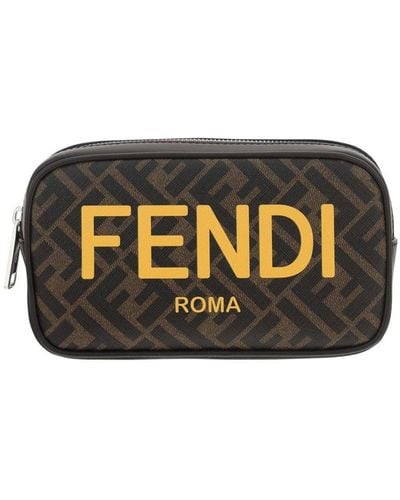 Fendi Roma Printed Small Camera Case - Black