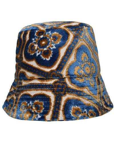 Etro Multicolor Cotton Blend Hat - Blue