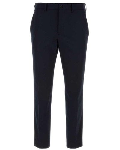 Prada Mid-rise Cropped Tailored Trousers - Blue