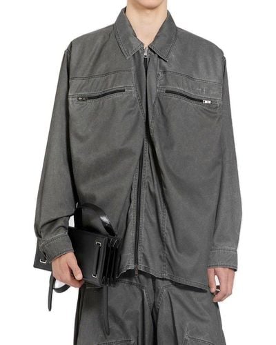 Y. Project Drop-shoulder Zipped Overshirt - Grey