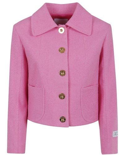 Patou Tweed Short Tailored Jacket - Pink