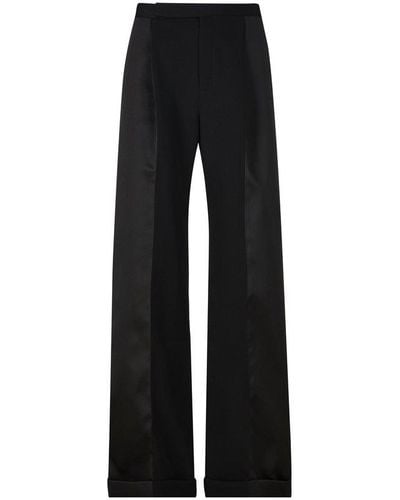 Saint Laurent High-waisted Flared Trousers - Black
