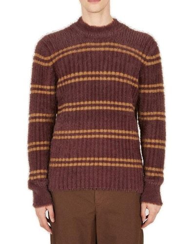 Jacquemus Fluffy Striped Jumper - Red