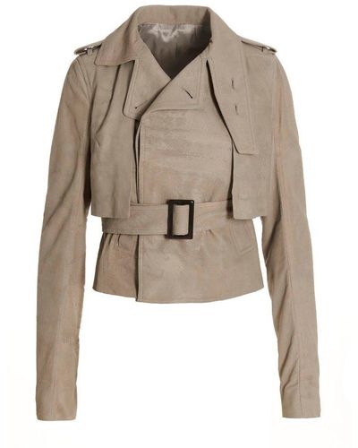 Rick Owens Belted Trench Jacket - Natural