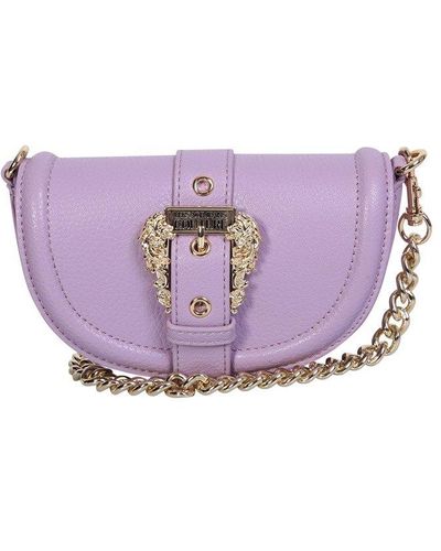 Versace Baroque Buckle Chain-linked Shoulder Bag - Purple