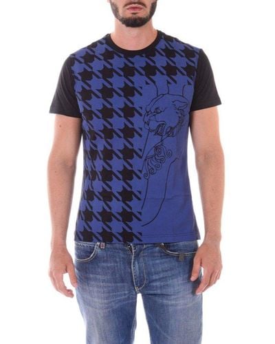 Versace Graphic Print Crewneck T-shirt - Blue