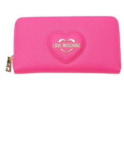 Love Moschino Logo-plaque Zipped Continental Wallet - Pink