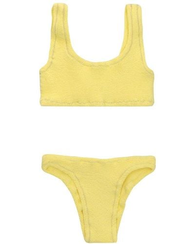 Reina Olga Ginny Scrunch Sleeveless Bikini Set - Yellow
