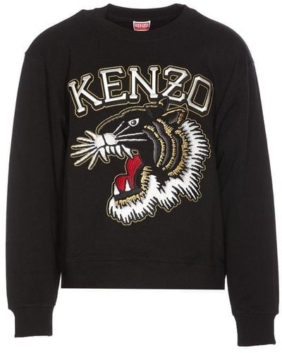 KENZO Tiger Varsity Embroidered Sweatshirt - Black