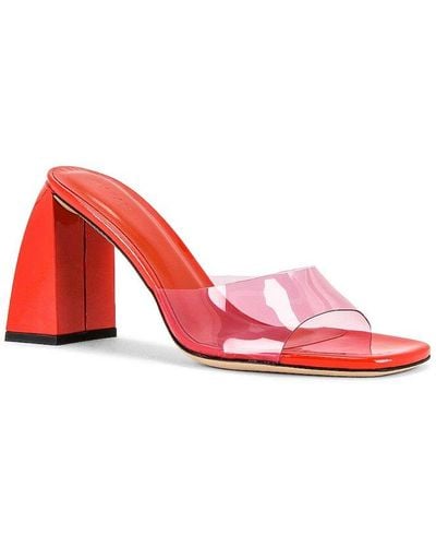 BY FAR Michelle Lipstick And Flame Patent Mules - Red