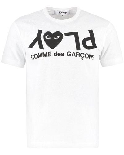 COMME DES GARÇONS PLAY Logo-print Cotton-jersey T-shirt - White