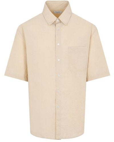 Lemaire Regular Collar Short Sleeve Shirt - Natural