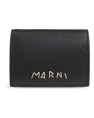 Marni Leather Wallet, - Black