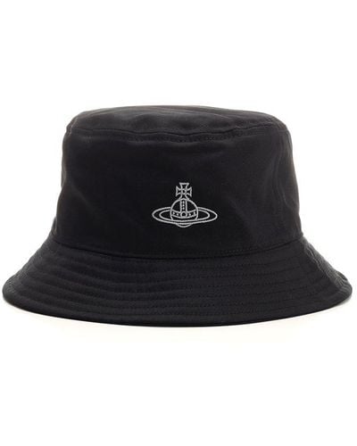Vivienne Westwood Orb Embroidered Bucket Hat - Black