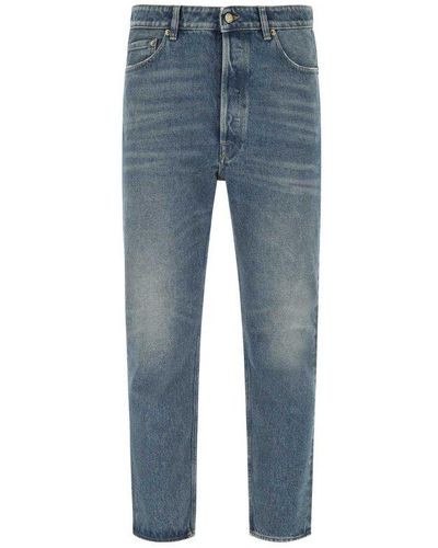 Golden Goose Washed Effect Straight Leg Jeans - Blue