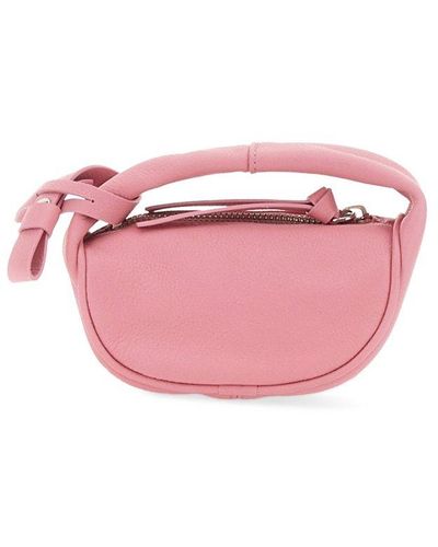 BY FAR Mini Micro Cush Zipped Tote Bag - Pink