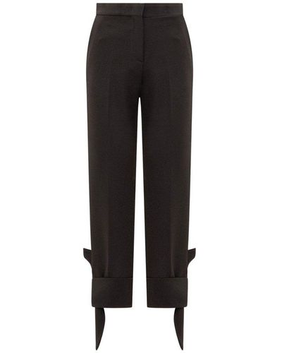 MSGM Tied Fastened Ankles Stretched Trousers - Black