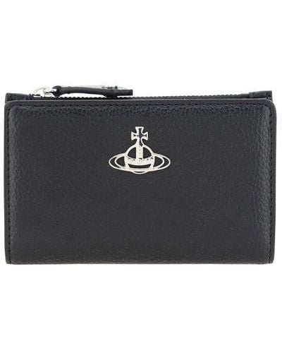 Vivienne Westwood Orb-plaque Zipped Compact Wallet - Black