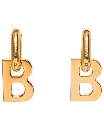 Balenciaga B Chain Xs Earrings - Metallic