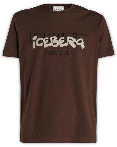 Iceberg Heritage Logo Detailed Crewneck T-shirt - Brown