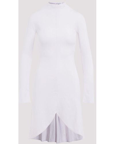 Courreges High Neck Crepe Jersey Dress - White