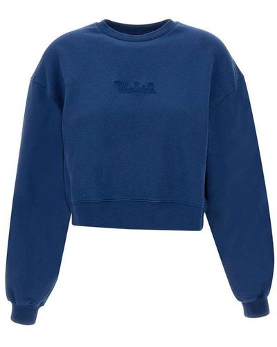 Woolrich Crewneck Cropped Sweatshirt - Blue