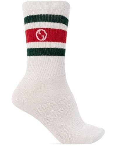 Gucci Socks With Logo, - White