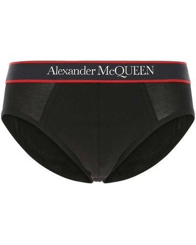 Alexander McQueen Stretch Cotton Slip - Black