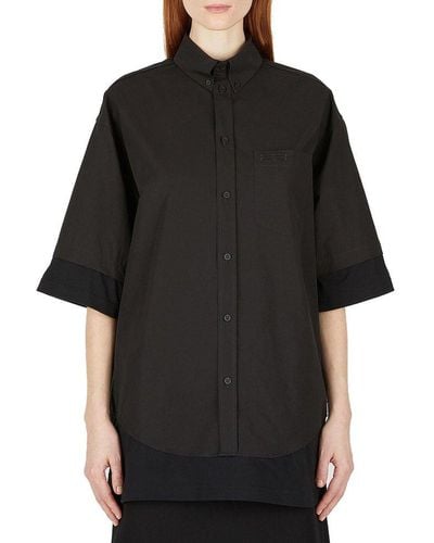 Balenciaga Short-sleeved Oversized Shirt - Black