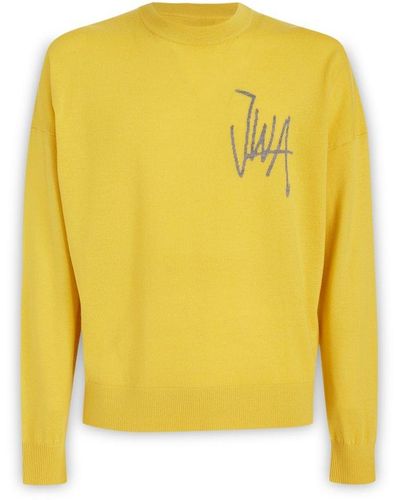 JW Anderson Logo Intarsia Knitted Jumper - Yellow