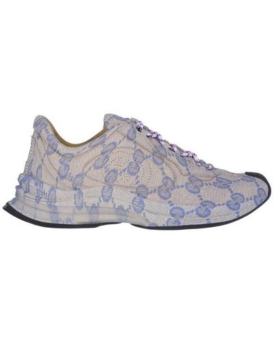 Gucci Run Monogrammed Lace-up Trainers - Purple