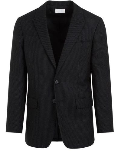 The Row Laydon Pinstriped Virgin Wool Suit Jacket - Black