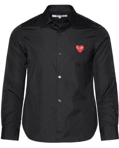 COMME DES GARÇONS PLAY Heart Embroidered Shirt - Black