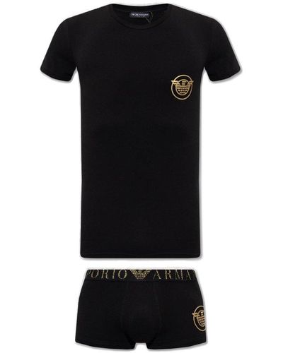 Emporio Armani T-Shirt & Boxers Set - Black