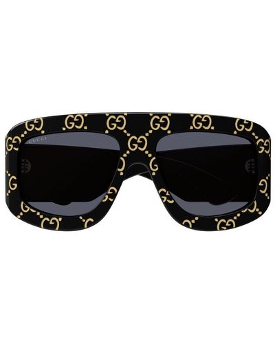 Gucci Shield Frame Sunglasses - Black