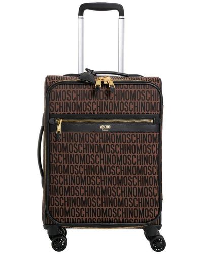Moschino Logo Cotton Suitcase - Brown