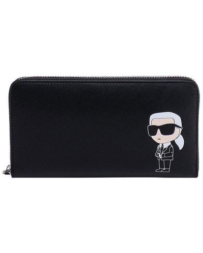 Karl Lagerfeld K/ikonik Leather Wallet - Black