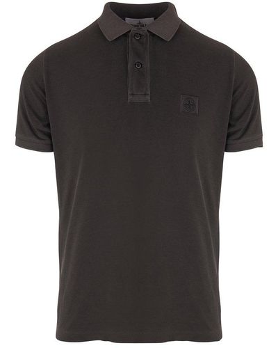 Stone Island Man Polo Shirt In Cotton Piquet With Compass Rose Patch - Multicolor