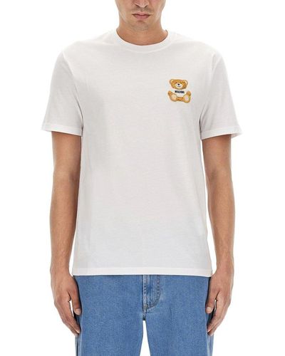 Moschino Teddy-bear Patch Crewneck T-shirt - White