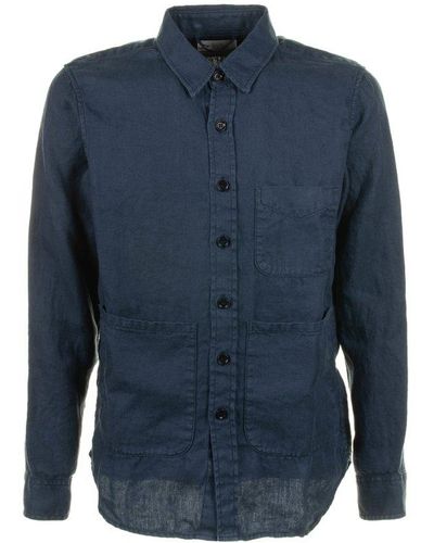 Aspesi Long Sleeved Pocket-detailed Shirt - Blue