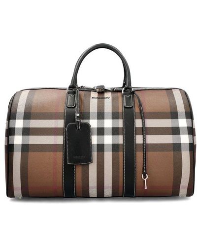 Burberry Exaggerated-Check Zipped Holdall Bag - Multicolour