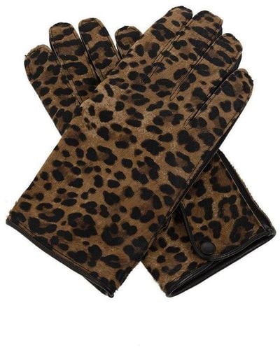 Maison Margiela Gloves With Animal Motif, - Brown