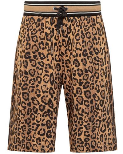 Dolce & Gabbana Cheetah-printed Drawstring Track Shorts - Multicolour