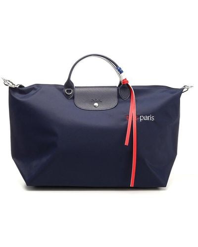 Longchamp Le Pliage Très Paris Zipped Travel Bag - Blue