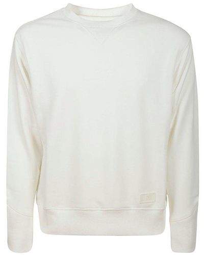 PT Torino Logo Patch Crewneck Sweater - White