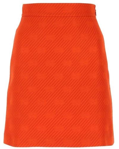 Gucci GG Diagonal Striped A-line Skirt - Red
