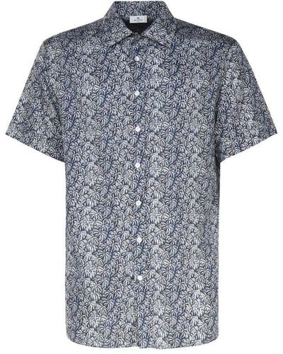 Etro Patterned Short-sleeved Shirt - Blue