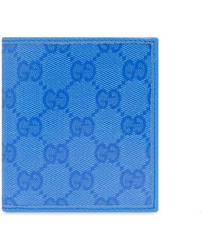 Gucci Folding Wallet With Monogram - Blue