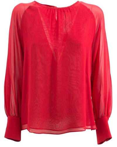 Max Mara Studio Silk Chiffon Shirt - Red